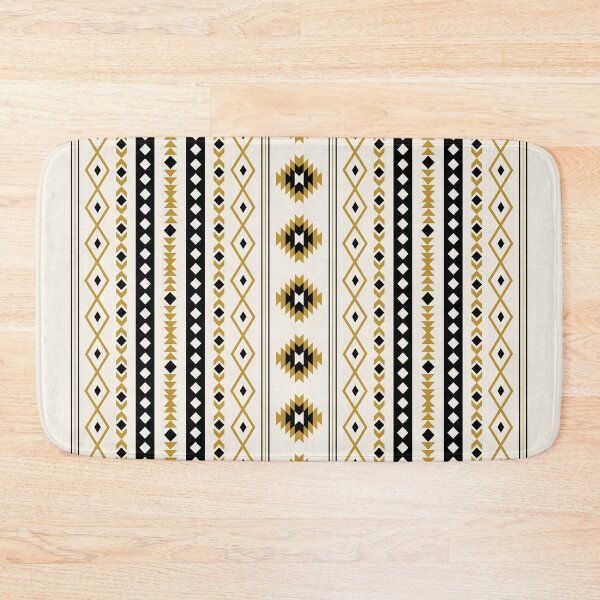 Item preview, Aztec Gold Black Cream Mixed Motifs Pattern designed and sold by NataliePaskell.