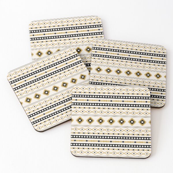 Item preview, Aztec Gold Black Cream Mixed Motifs Pattern designed and sold by NataliePaskell.