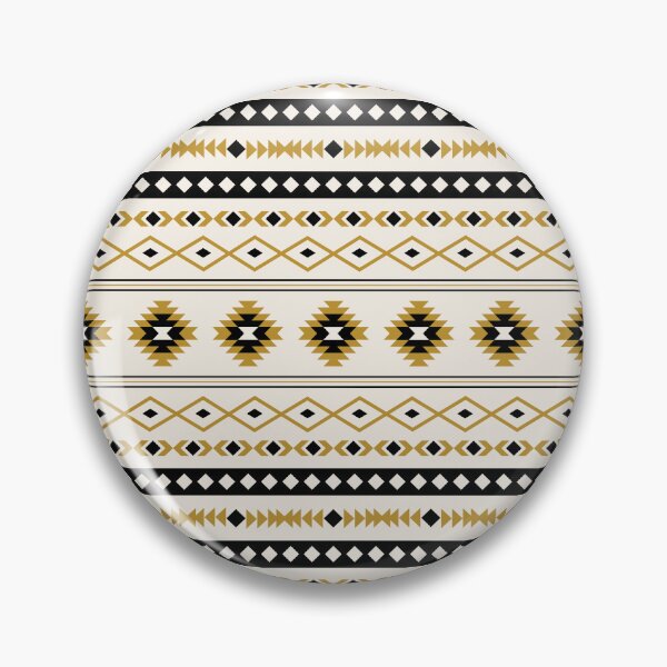 Item preview, Aztec Gold Black Cream Mixed Motifs Pattern designed and sold by NataliePaskell.