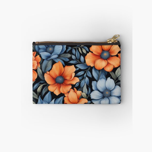 Item preview, Blue Orange Flowers Watercolor Pattern designed and sold by Uday24.