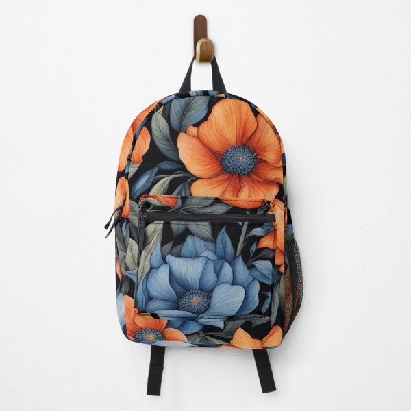 Item preview, Blue Orange Flowers Watercolor Pattern designed and sold by Uday24.