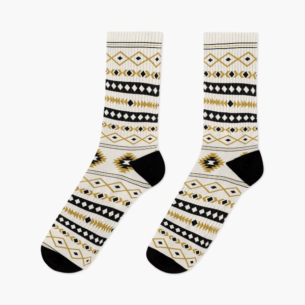 Item preview, Aztec Gold Black Cream Mixed Motifs Pattern designed and sold by NataliePaskell.