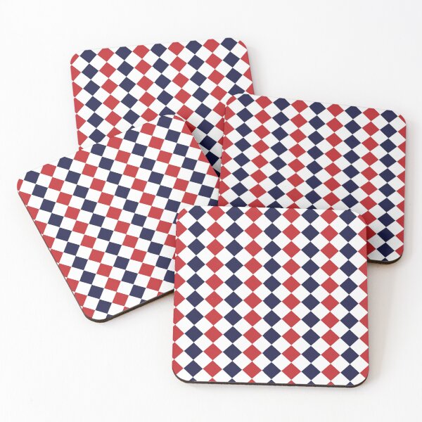 Item preview, Checkered pattern of navy blue and red designed and sold by IftinDesigns.