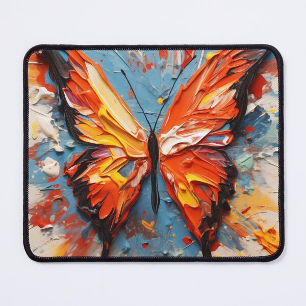 Item preview, Expressive Butterfly Art 5 (blue, red, orange and black color) designed and sold by Earth Celebration Designs.