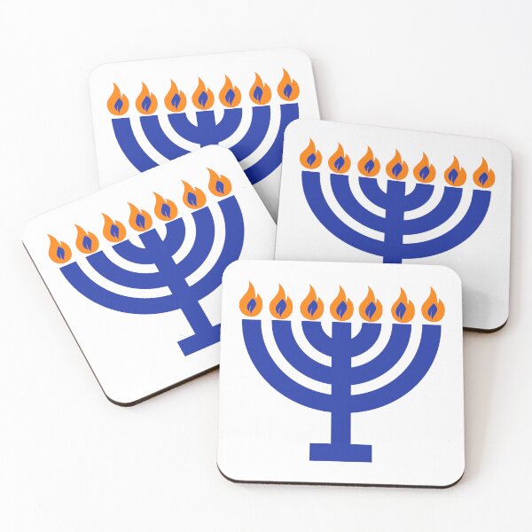 Item preview, Blue temple menorah  designed and sold by Rachel the Artist .