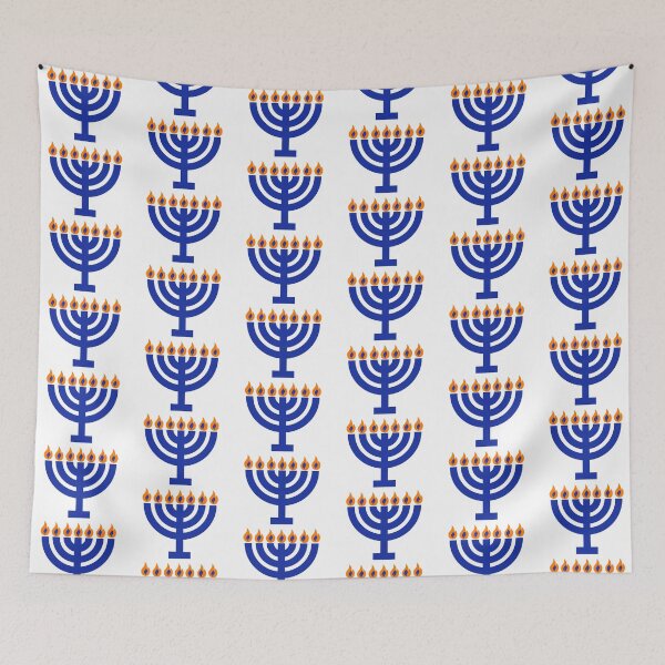 Item preview, Blue temple menorah  designed and sold by Rachel the Artist .