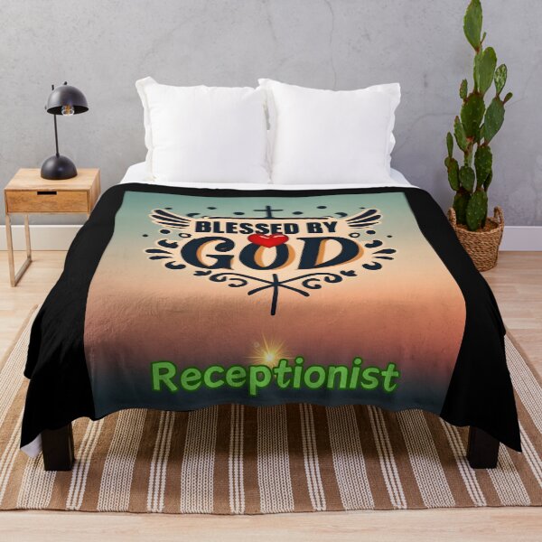 Item preview, BLESSED BY GOD RECEPTIONIST designed and sold by carlos crane.