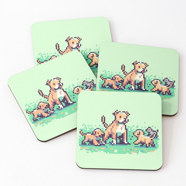 Item preview, Pitbull with Puppies designed and sold by janarspixels.
