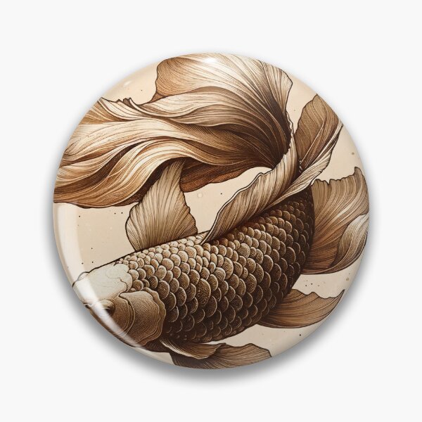 Item preview, Moonlit Koi Dance in Sepia Tones designed and sold by PictorialWhimsy.