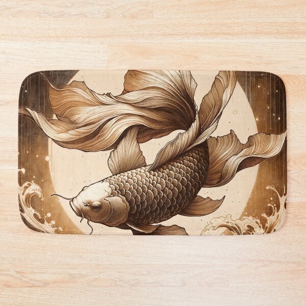 Item preview, Moonlit Koi Dance in Sepia Tones designed and sold by PictorialWhimsy.