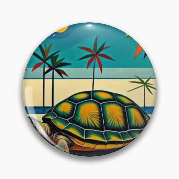 Item preview, Turtle on beach under Palm trees designed and sold by George Hutton Hunter.