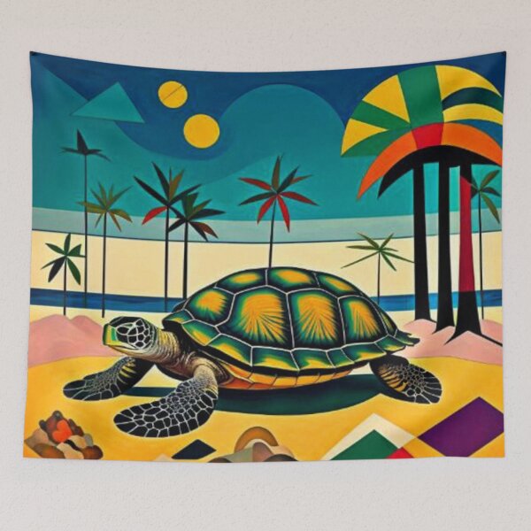 Item preview, Turtle on beach under Palm trees designed and sold by George Hutton Hunter.