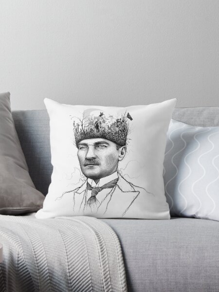 Item preview, Mustafa Kemal Ataturk Drawing President of Turkey. Collage Illustration with Important Moments. designed and sold by KalavartStudio.