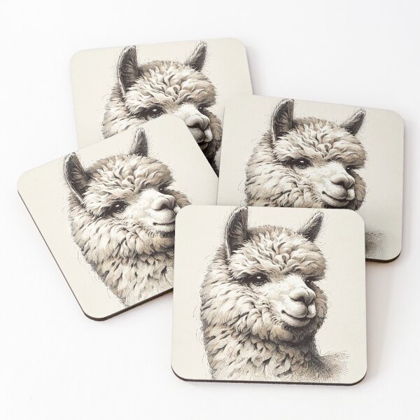 Item preview, Dreamy Alpaca in Warm Sepia Tones designed and sold by PictorialWhimsy.