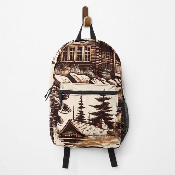 Item preview, Serene Lakeside Cabin in Sepia Woods designed and sold by PictorialWhimsy.