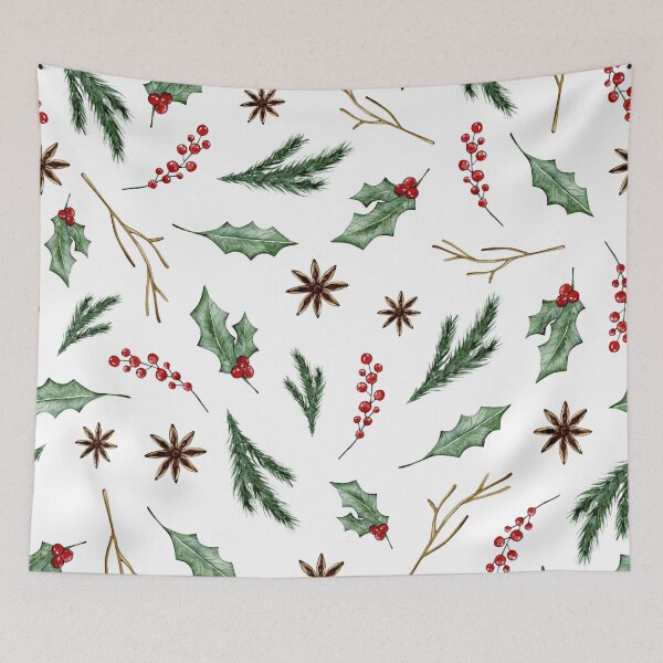 Item preview, Green Christmas Leaves and Pine Branches  designed and sold by ArDecoS.