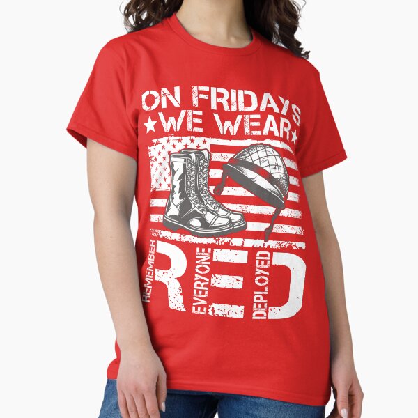 Item preview, On Friday We Wear Red American Flag Military Supportive designed and sold by relcvrouaysArt.