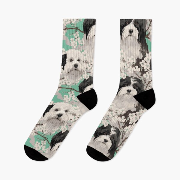 Item preview, tibetan terrier blossom designed and sold by Alessandro Remo Mazzoni Remotextiles.
