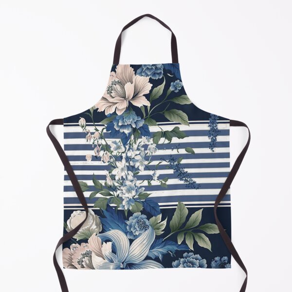 Item preview, Pastel Floral Stripes with Royal Blue Accents designed and sold by PaintbrushPlace.