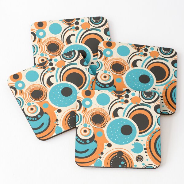 Item preview, Retro Circles Abstract Geometric Design designed and sold by inkArtistryfine.