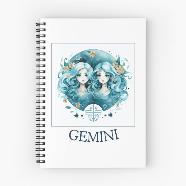 Item preview,  Cute Funny Daily Horoscopes    Blue and Copper Gemini Zodiac - Horescope/SunSign Theme  on white background designed and sold by CosmicNook1.