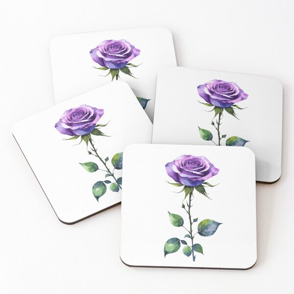 Item preview, A single violet rose water colour technique, for a couple lover, valentine day, Created using generated AI  designed and sold by WhiteDoveArt.
