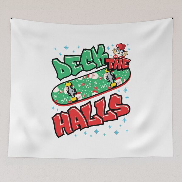 Item preview, Skateboarding Christmas Deck the Halls designed and sold by jaygo.