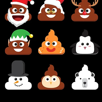 Imagen de la obra Poop Emoticons Funny Christmas Poop Emoticons Gear de DynamicDesign