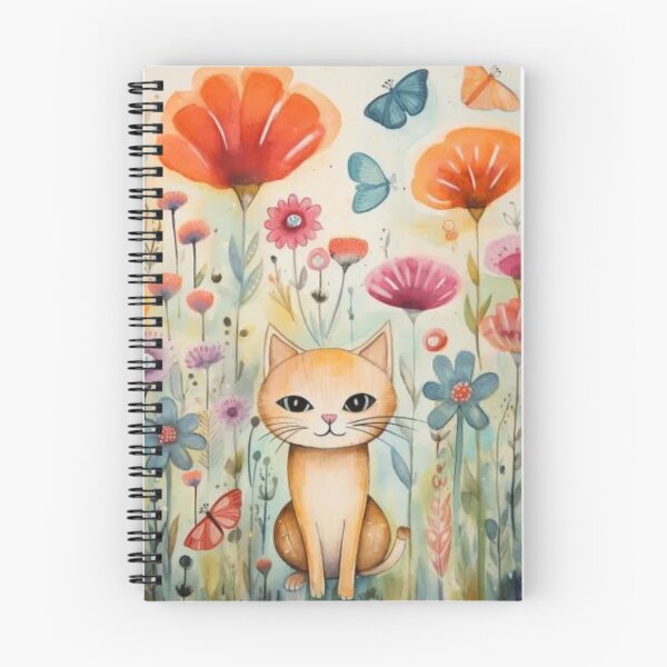 Item preview, Cute Cat with Flowers and Butterflies designed and sold by sweet1342.