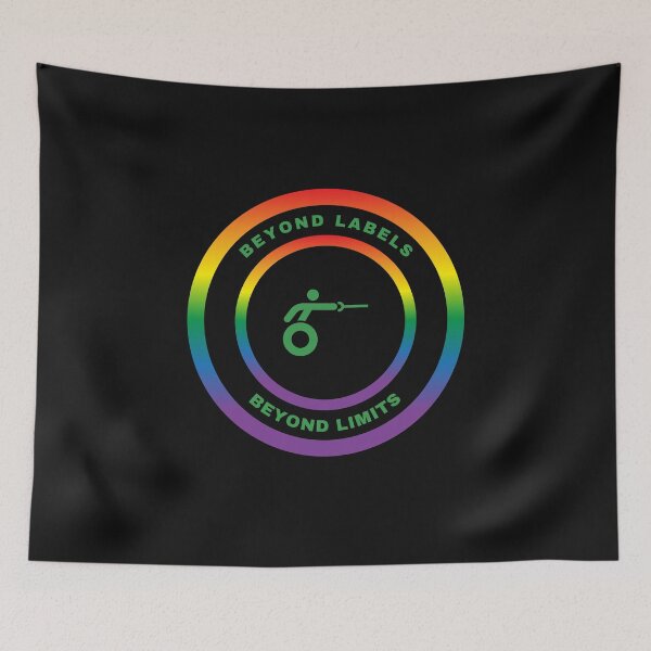 Item preview, LGBTQ Wheelchair Fencing  Disability Slogan. Beyond Labels Beyond Limits. Lgbtq Wheelchair t-shirt designed and sold by PrideBeProud.