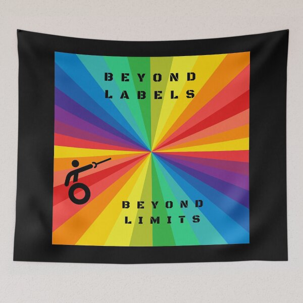 Item preview, LGBTQ Wheelchair Fencing Disability Slogan. Beyond Labels beyond Limits . Lgbtq Wheelchair t-shirt designed and sold by PrideBeProud.