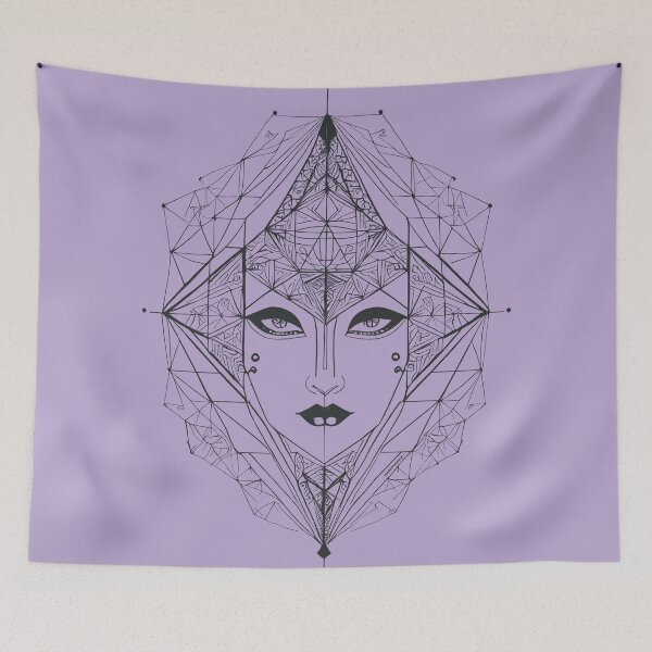 Item preview, Japanese Goddess in Black | Sacred Geometry Portraits designed and sold by monkeybusiness.pt.