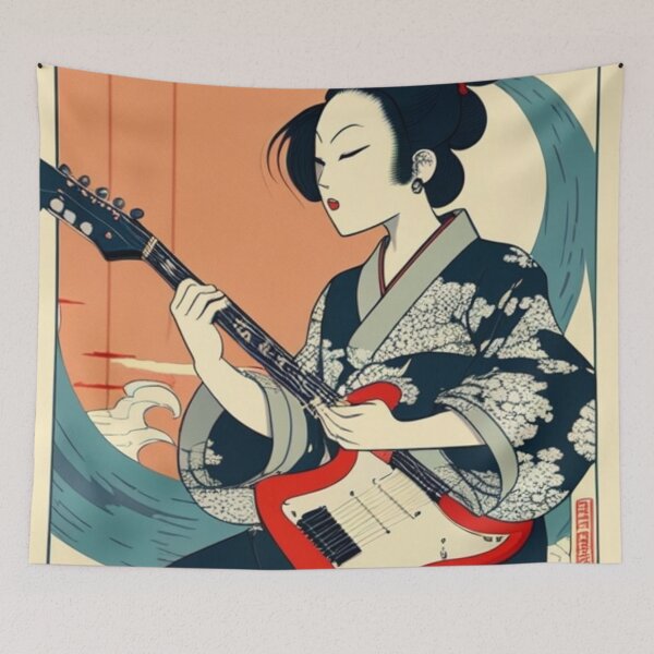 Item preview, japanese girl playing guitar designed and sold by Luhgoveiia.