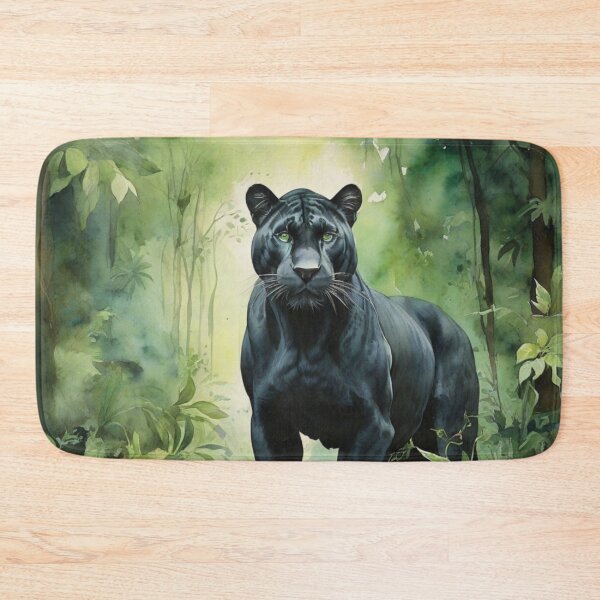 Item preview, Panther in Green forest_watercolour designed and sold by shokA Design.