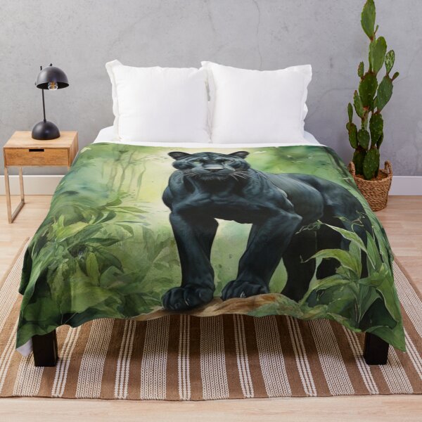 Item preview, Panther in Green forest_watercolour designed and sold by shokA Design.
