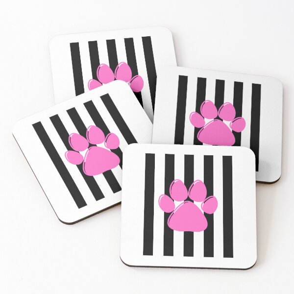 Item preview, Pink Tiger Paw Black White Stripes designed and sold by Tammystribe.