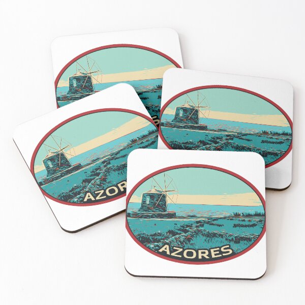 Item preview, Azores Islands Windmill Landscape Illustration designed and sold by Lemomo-artworks.
