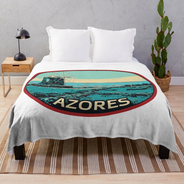 Item preview, Azores Islands Windmill Landscape Illustration designed and sold by Lemomo-artworks.