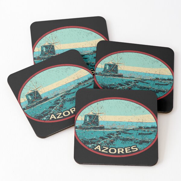 Item preview, Azores Islands Windmill Landscape Illustration designed and sold by Lemomo-artworks.