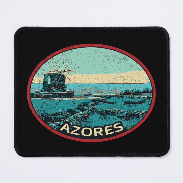 Item preview, Azores Islands Windmill Landscape Illustration designed and sold by Lemomo-artworks.