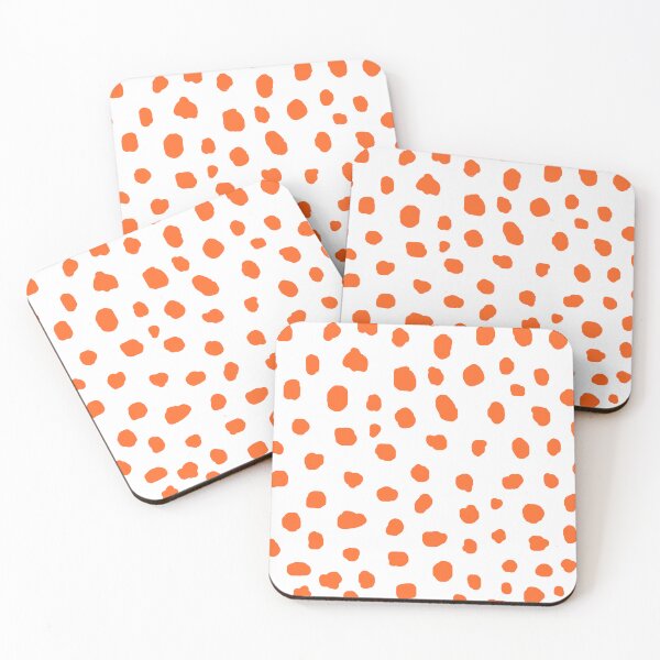 Item preview, dalmatian mid century modern girly orange spot pattern designed and sold by DesignYourWaystore.
