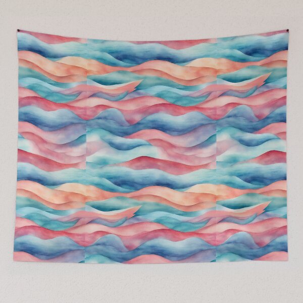 Item preview, Multi colour watercolour wave pattern designed and sold by Sheila5480.