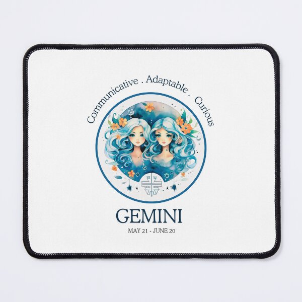 Item preview,   Cute Funny Daily Horoscopes Aries   Blue and Orange Gemini Zodiac - Horescope/SunSign Theme  on white background designed and sold by CosmicNook1.
