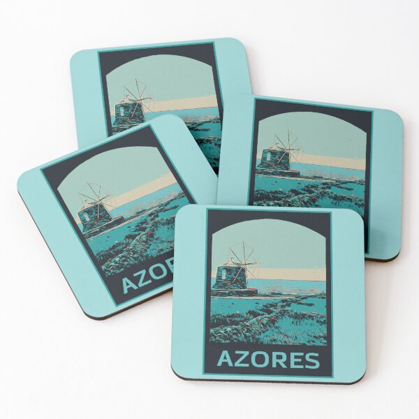 Item preview, Azores Islands Windmill Landscape Illustration designed and sold by Lemomo-artworks.