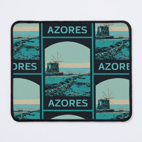 Item preview, Azores Islands Windmill Landscape Illustration designed and sold by Lemomo-artworks.