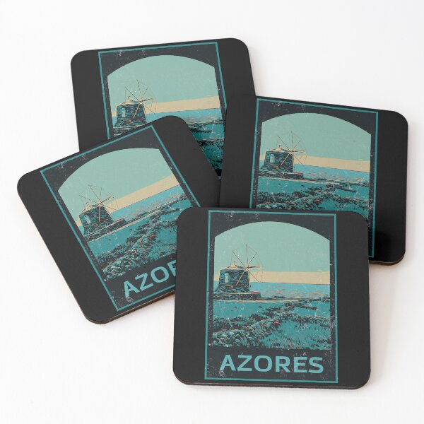 Item preview, Azores Islands Windmill Landscape Illustration designed and sold by Lemomo-artworks.