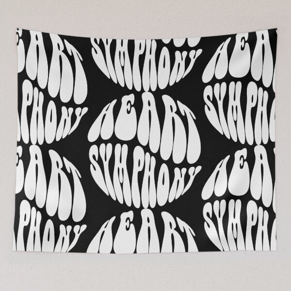 Item preview, Heart Symphony Text Monochrome Black designed and sold by Meepuruproject.