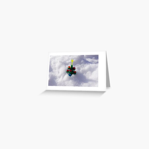 Lego Christmas Tree in the Snow Greeting Card