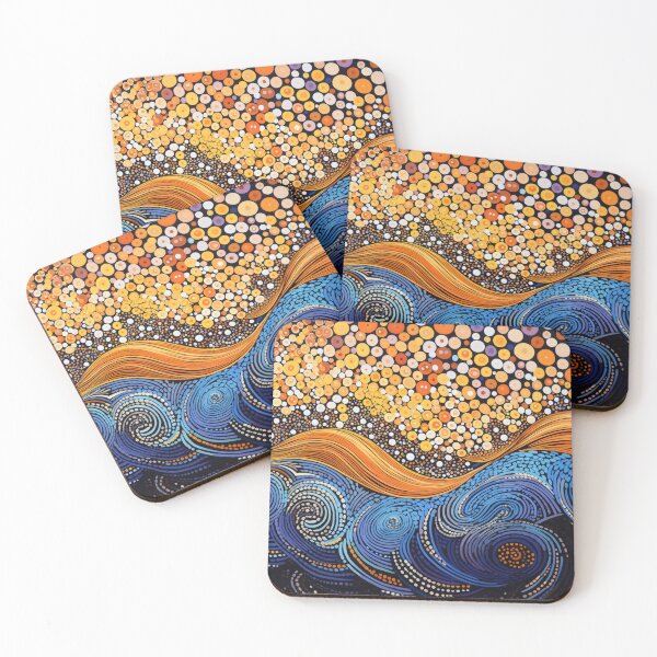 Item preview, Aboriginal Inspired Dot Art - With Waves and Lava designed and sold by GrinGalore.
