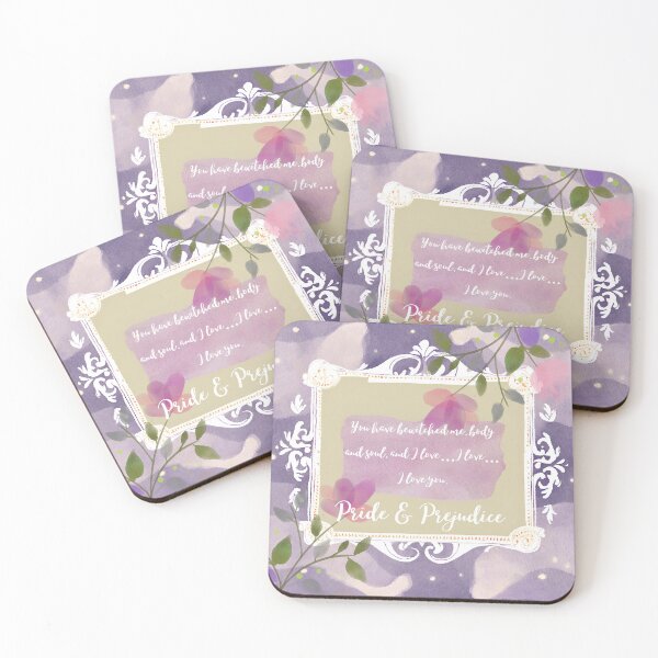 Item preview, Watercolor Art Pride & Prejudice Quote Jane Austen Purple Frame designed and sold by YTAHPodcast.